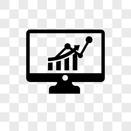 Bar chart vector icon isolated on transparent background, Bar chart logo conceptのイラスト素材