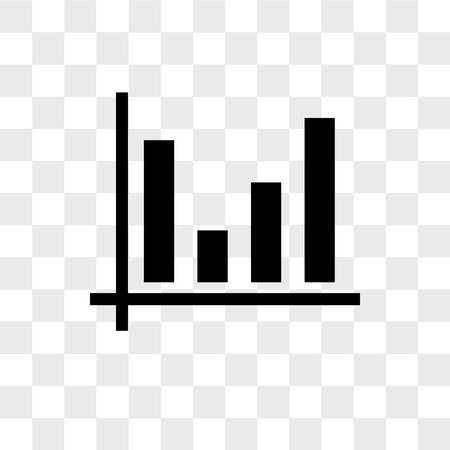 Bar chart vector icon isolated on transparent background, Bar chart logo conceptのイラスト素材