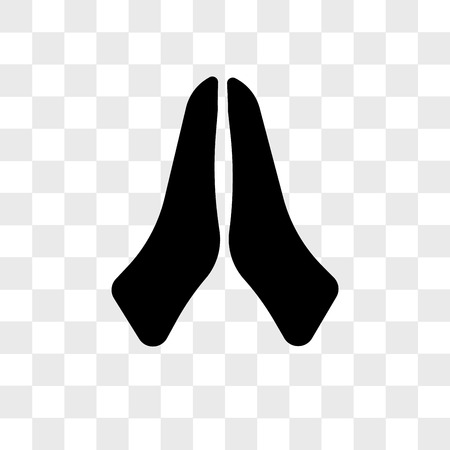 folded hands vector icon isolated on transparent background, folded hands logo conceptのイラスト素材