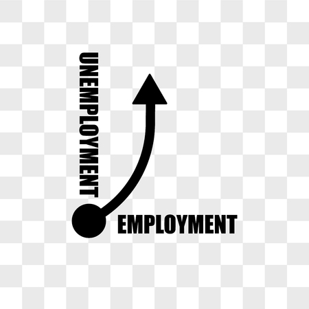 unemployment vector icon isolated on transparent background, unemployment logo conceptのイラスト素材