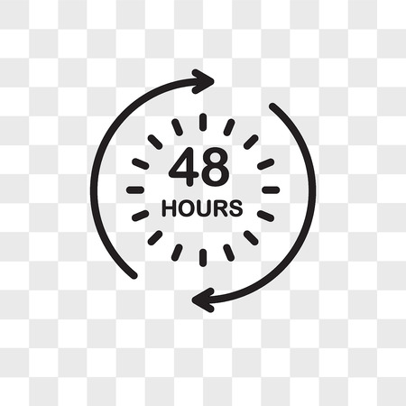 48 hours vector icon isolated on transparent background, 48 hours logo conceptのイラスト素材