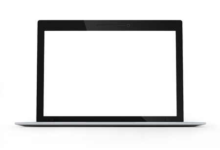 Laptop isolated on white backgroundの写真素材