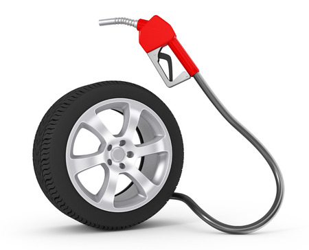 Petrol station in wheelの写真素材