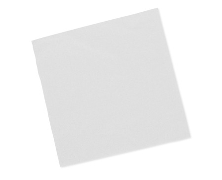 White Square Bar Napkin Isolated on White Background.の写真素材