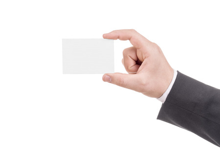 Businessman's Hand with blank credit Cardの写真素材