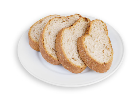 Sliced Bread on Plateの写真素材