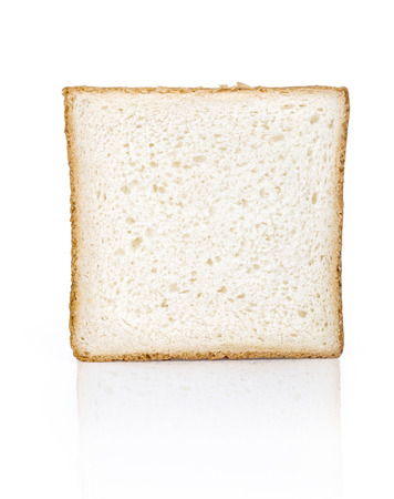 sliced bread isolated on white backgroundの写真素材