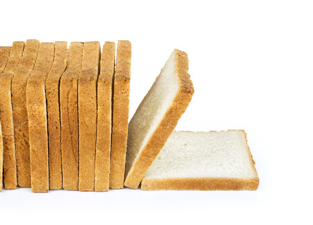 sliced bread isolated on white backgroundの写真素材