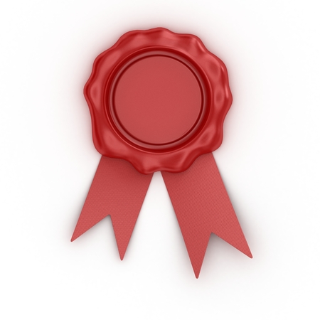 Red wax seal or stamp isolatedの写真素材