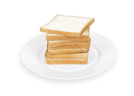 Sliced Bread on Plateの写真素材