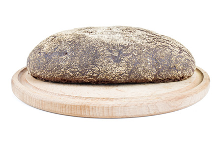 Appetizing crunchy crust bread isolated on white background.の写真素材