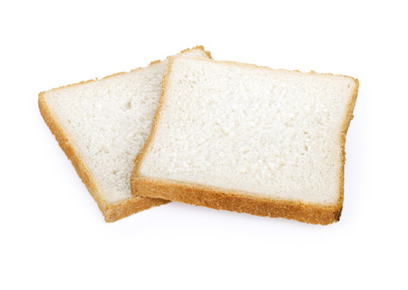 sliced bread isolated on white backgroundの写真素材