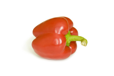 red paprika isolated in whiteの写真素材