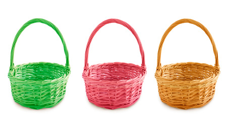 three color basketsの写真素材