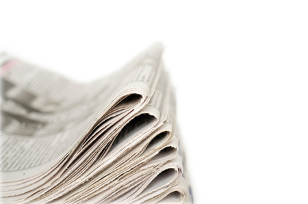  newspapers isolated on whiteの写真素材