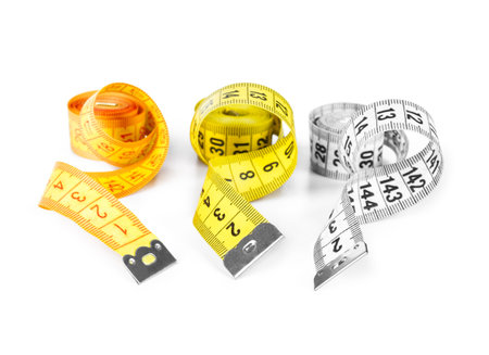 Measure tape. Isolated over white.