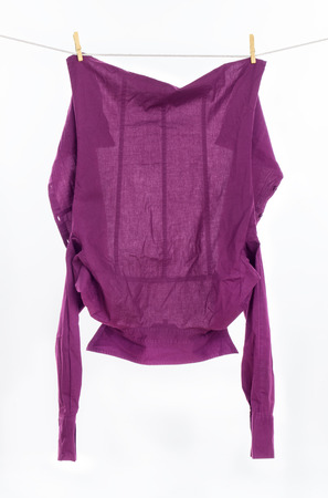  shirt on clothespinsの写真素材