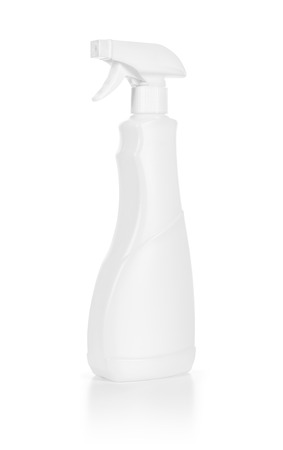 White spray bottle isolated over the white white backgroundの写真素材