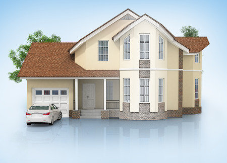 3d house isolated on white rendered genericの写真素材