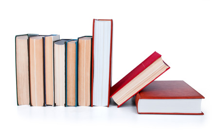Old books on white backgroundの写真素材