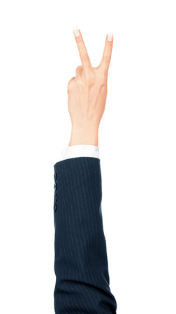 female hand on the isolated backgroundの写真素材