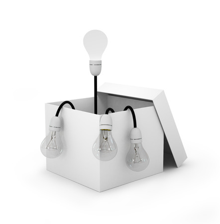 light bulb concept outside the boxの写真素材