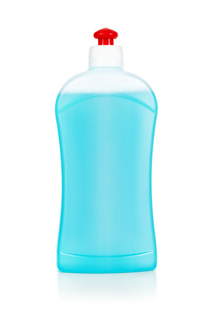 Blue plastic bottle cleaningの写真素材