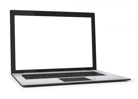 Laptop isolated on white backgroundの写真素材