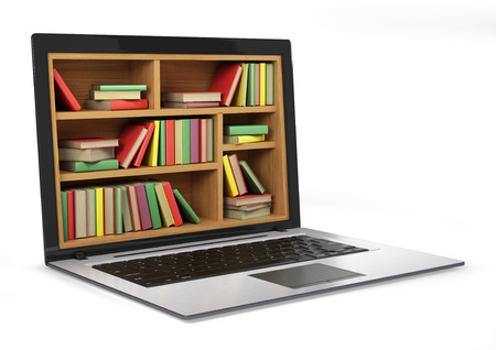 E-learning education or internet library. Conceptual imageの写真素材