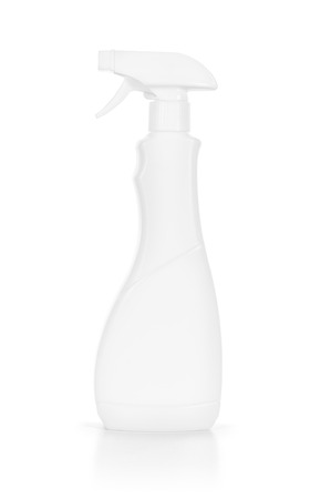 White spray bottle isolated over the white white backgroundの写真素材
