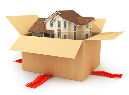 Moving house. Real estate market. Three-dimensional image.の写真素材