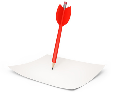 Dart with sheet on a white background の写真素材