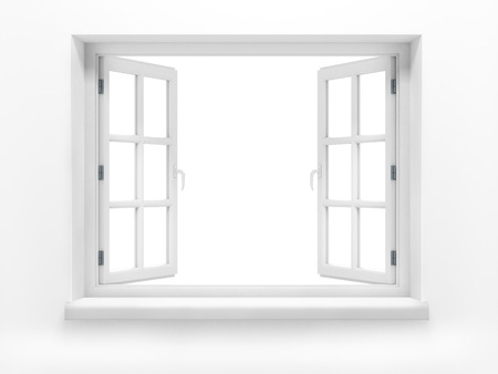 Opened plastic window. 3d renderの写真素材