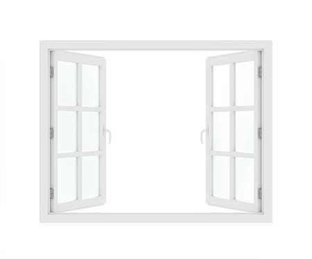 Opened plastic window. 3d renderの写真素材