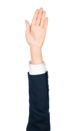 female hand on the isolated backgroundの写真素材