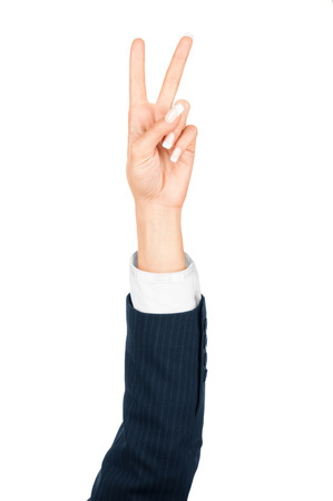 female hand on the isolated backgroundの写真素材