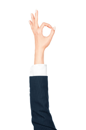 female hand on the isolated backgroundの写真素材