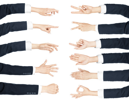 Hands isolated on white backgroundの写真素材