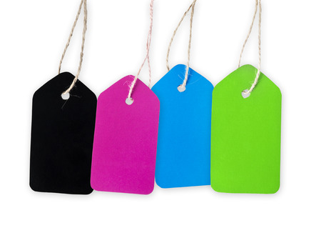 Price tag or address label with stringの写真素材