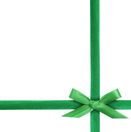 Holiday ribbon bow tape on whiteの写真素材