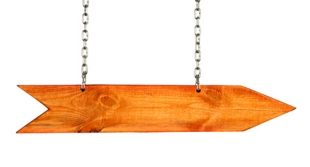 wooden board hanging on whiteの写真素材