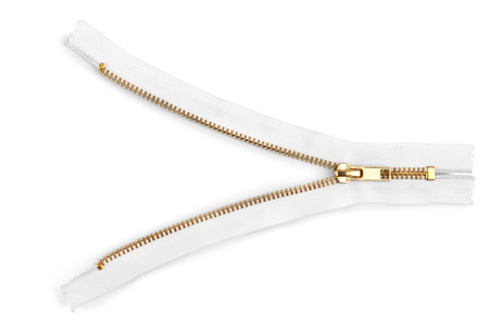 zipper isolated on whiteの写真素材