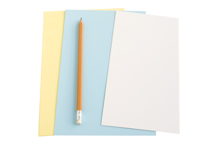 colorful pages and pencilの写真素材