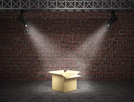 Exposition box with spot light