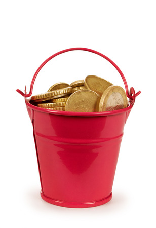 money - coins bucketの写真素材
