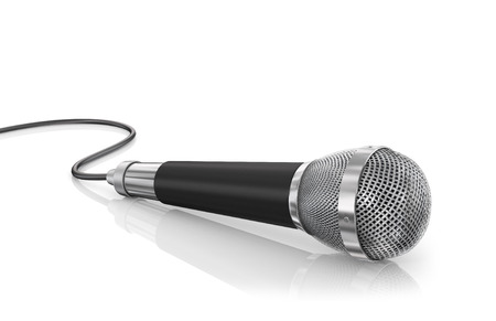Microphone isolated on the white background. Speaker concept.の写真素材