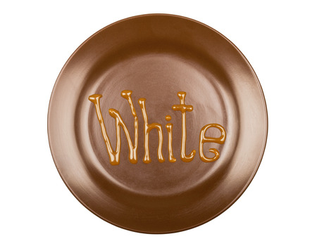 drawing chocolate on a plateの写真素材