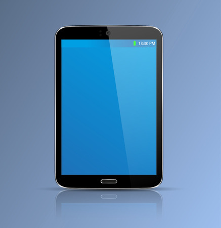 Realistic tablet pc computer with blank screen isolated on white background.のイラスト素材