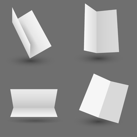 Collection of white paper isolated on grayのイラスト素材