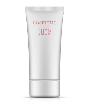 Cosmetic packaging, oval plastic tube template for your design. Vector.のイラスト素材